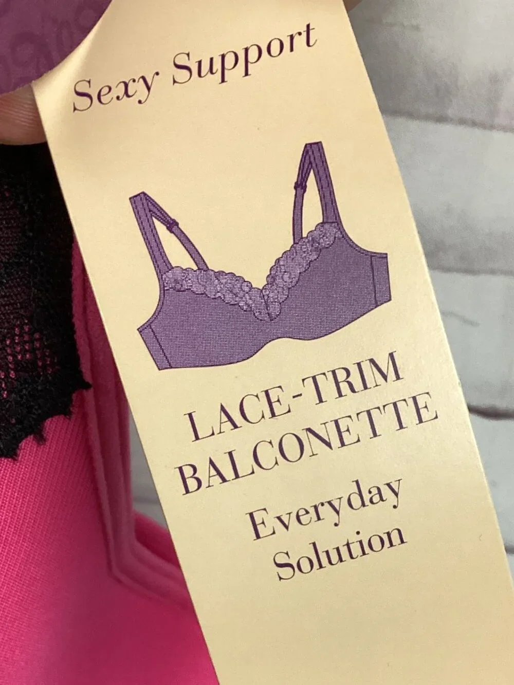 Cacique Pink Bra Lace Trim Balconette NWT 42DD